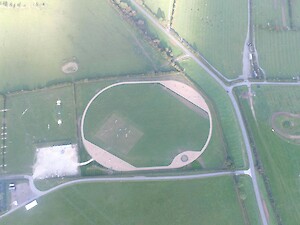 Aerial view of the 600 metre canter track and XC