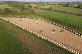 Aerial view of the 600 metre canter track and XC 2