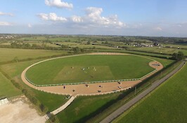 Aerial view of the 600 metre canter track and XC 3
